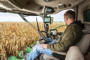 John Deere combine harvest